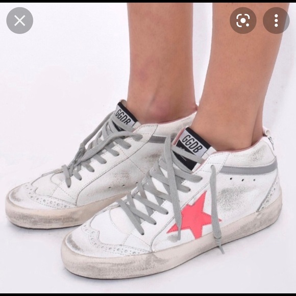 Authentic LIKE NEW Golden Goose White & Pink Mid Star Sneakers Size 39 / US 9 - Picture 2 of 12